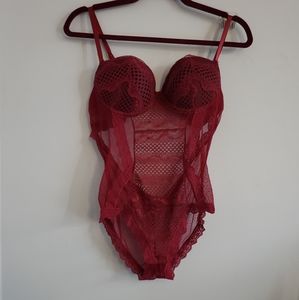 Burgundy Lace Bodysuit